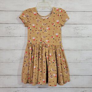 Dot‎ Dot Smile Tan Brown Fall Print Baby Girl Toddler Kids Dress Size 2T